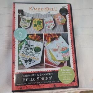 KimberBell Machine Embroidery Pennants & Banners: Hello Spring! KD582 Design CD